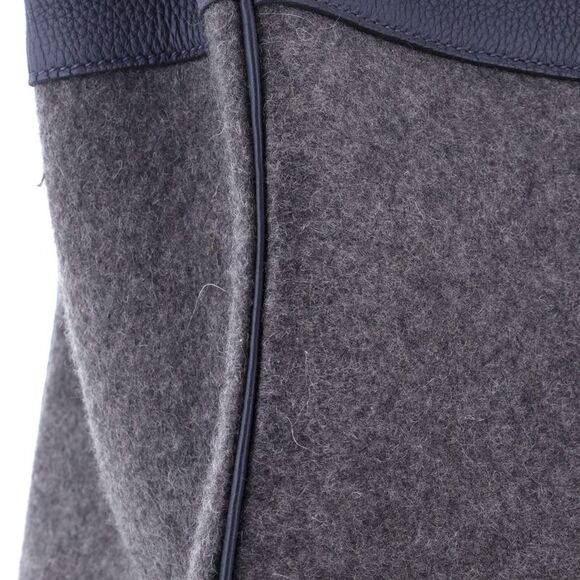 Hermes HAC Birkin Bag Todoo Wool and Blue Togo with Palladium Hardware 40 - Picture 8 of 8